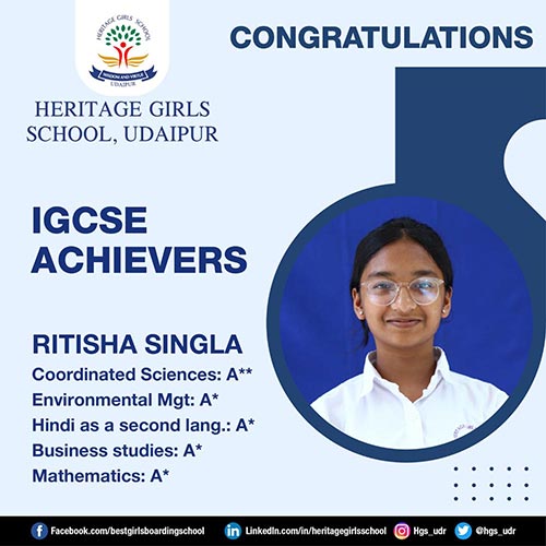 IGCSE achievers at Heritage Girls School